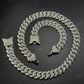 16mm Dior Lock Sterling Silver Moissanite Chain