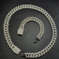 16mm Round Middle Straight Bezel Sterling Silver Moissanite Chain