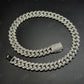 16mm Round Middle Straight Bezel Sterling Silver Moissanite Chain