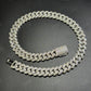 16mm Round Middle Straight Bezel Sterling Silver Moissanite Chain