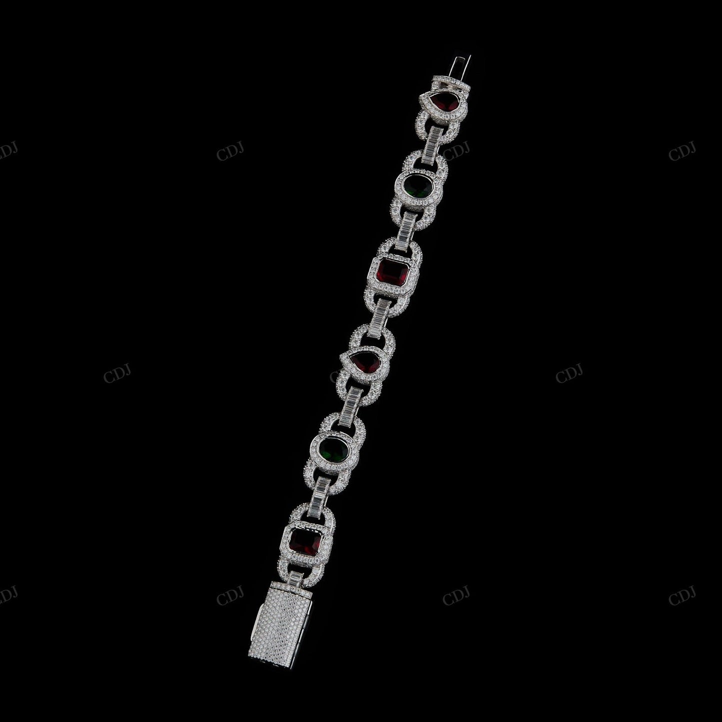Pear Oval Moissanite Sterling Silver Bracelet