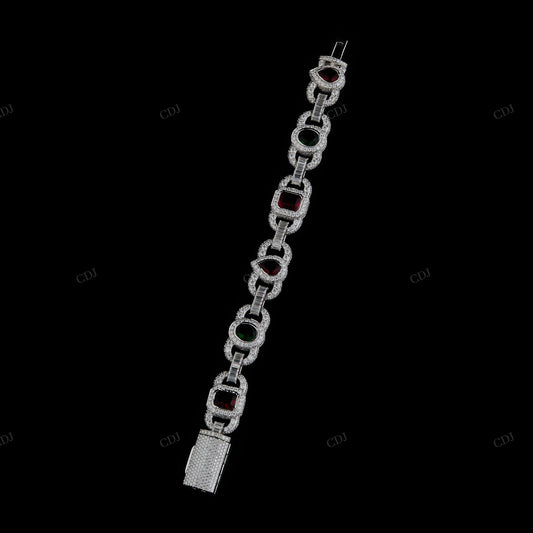 Pear Oval Moissanite Sterling Silver Bracelet