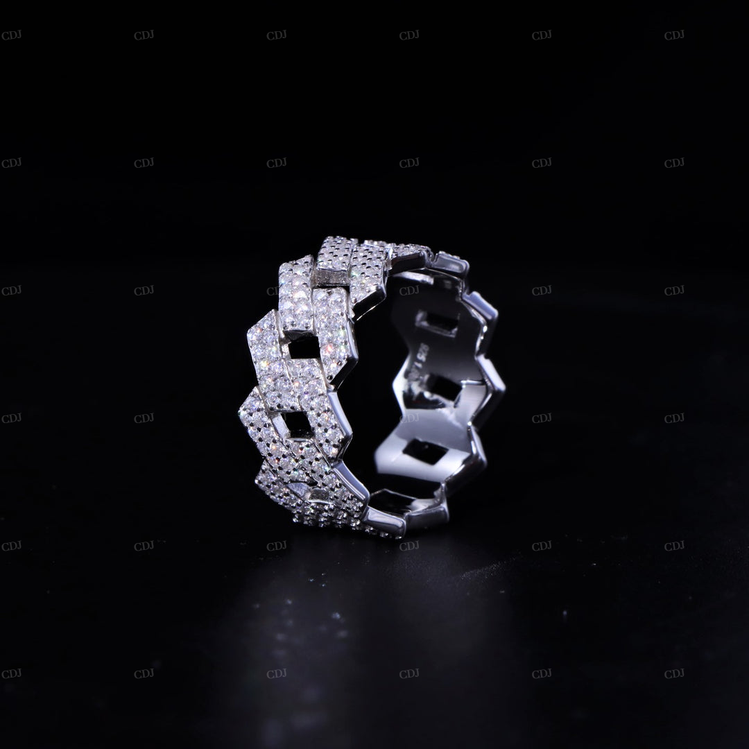 Cuban Link Moissanite Sterling Silver Ring