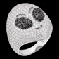 Alien Face Moissanite Sterling Silver Ring