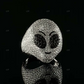 Alien Face Moissanite Sterling Silver Ring