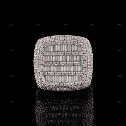 Hip Hop Moissanite Sterling Silver Ring
