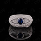 Black Eye Shape Moissanite Sterling Silver Ring