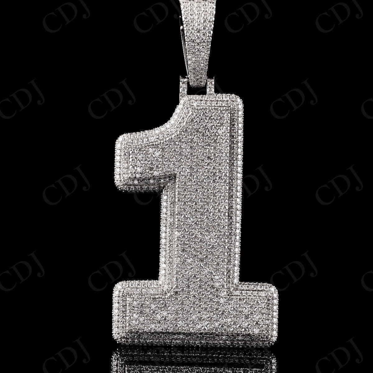 2.5" Sterling Silver Moissanite 1 Pendant