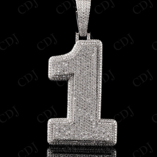 2.5" Sterling Silver Moissanite 1 Pendant