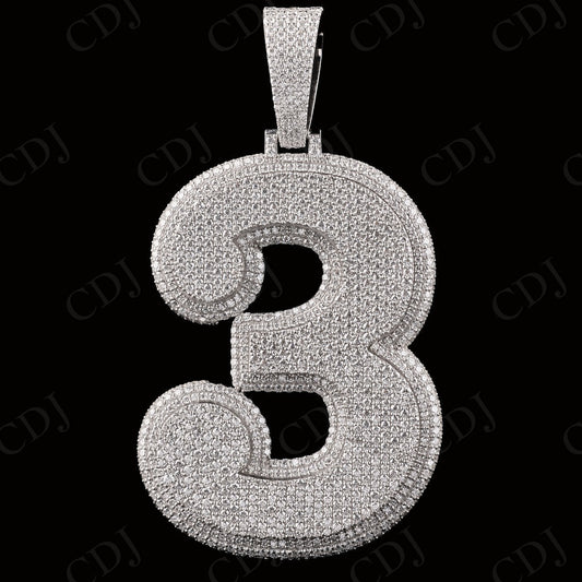 2.5" Sterling Silver Moissanite 3 Pendant