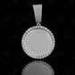1.75" Sterling Silver Moissanite 2 Sided Photo Pendant