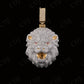 1.31" Sterling Silver Moissanite Lion Face Pendant