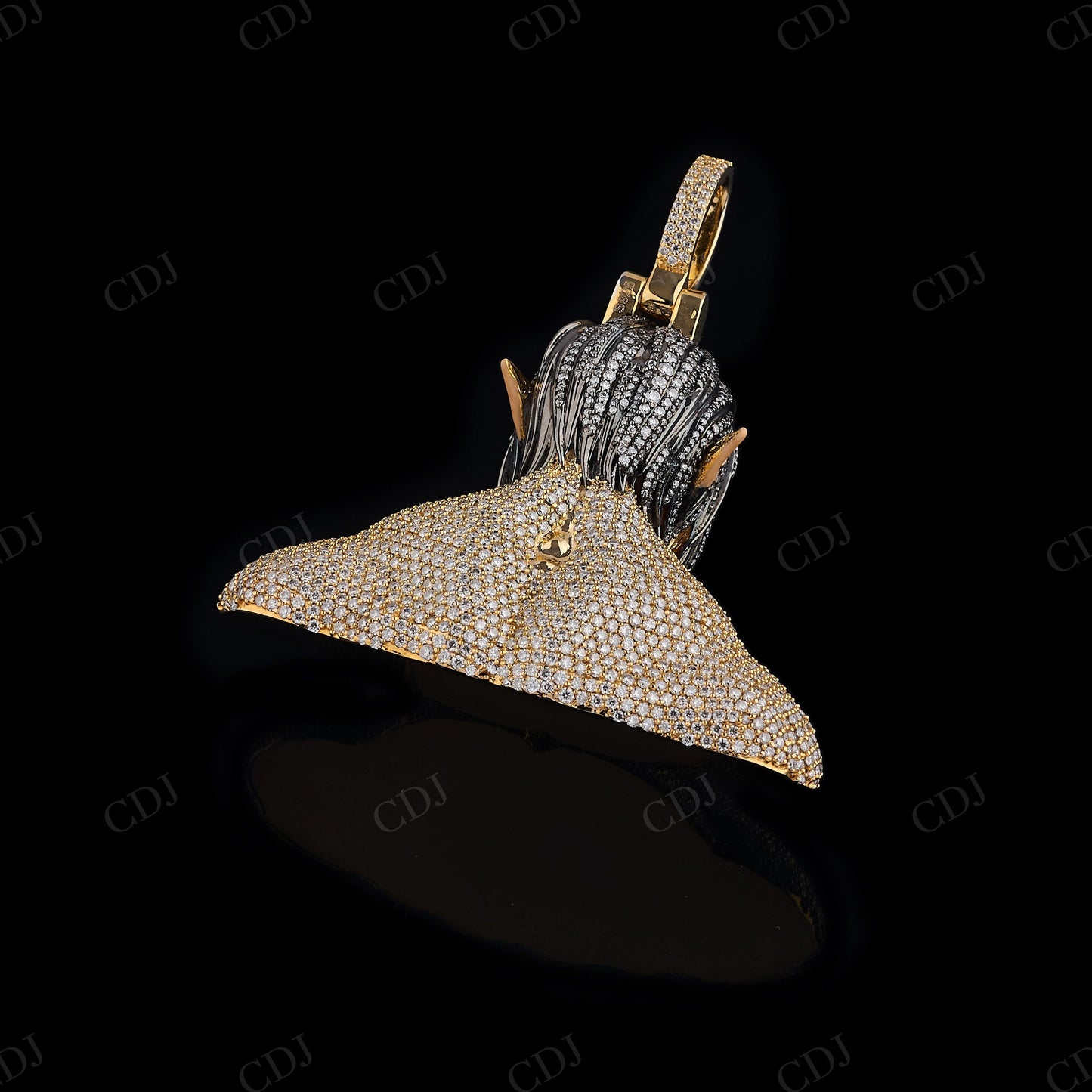 2" Sterling Silver Moissanite Men Pendant