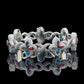 Multi Floral Moissanite Silver Bracelet
