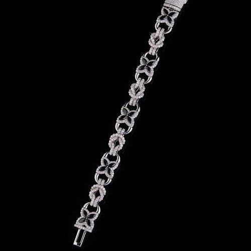 Marquise Sterling Silver Moissanite Bracelet