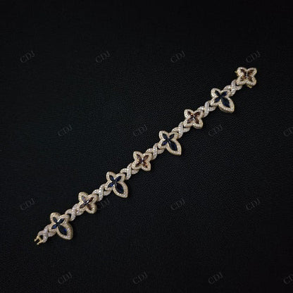 Big Small Marquise Moissanite Silver Bracelet