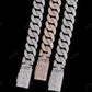 20mm Fancy Cut Diamond Sterling Silver Moissanite Cuban Chain