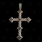 Marquise Cross Silver Moissanite Gold Plated Pendant