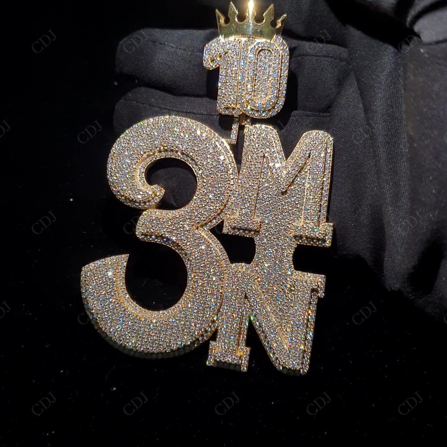 2.75" Silver Moissanite 3MN Pendant