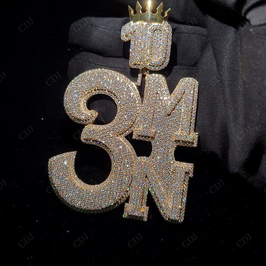 2.75" Silver Moissanite 3MN Pendant