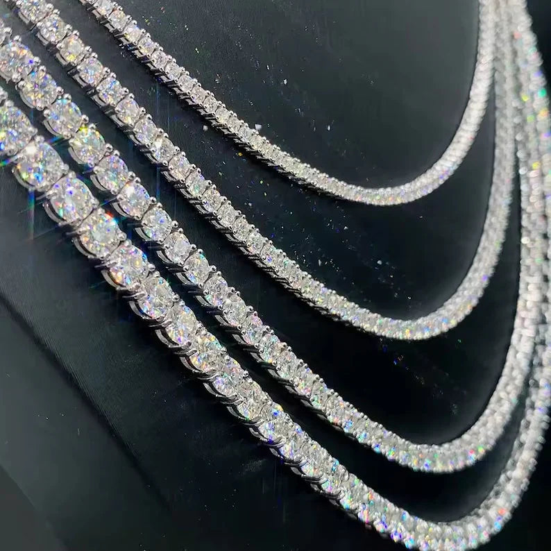 4MM Moissanite 925 Sterling Silver Tennis Chain
