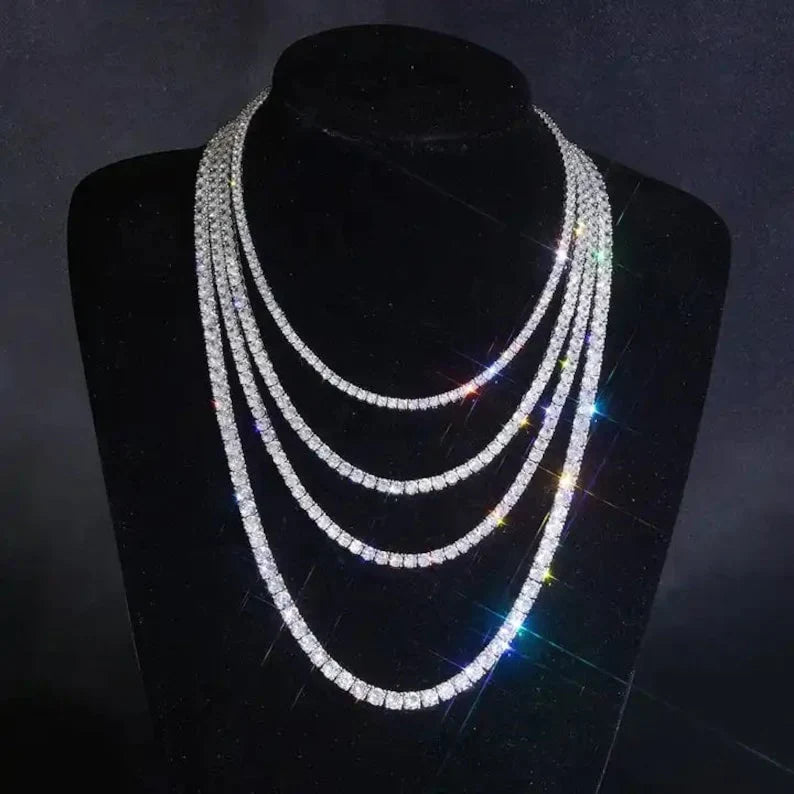 4MM Moissanite 925 Sterling Silver Tennis Chain